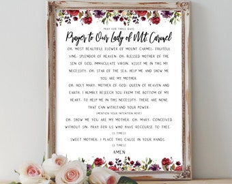 Brown Scapular Devotion Bundle to Our Lady of Mount Carmel - Catholic Digital Printable, Wall Art