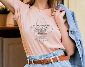 St. Joan of Arc Tee - "I fear nothing for God is with me" - Catholic Women's Tshirt
