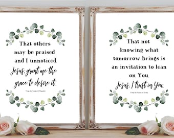 Catholic Prayers from the Litany of Humility and the Litany of Trust, Digital Printable
