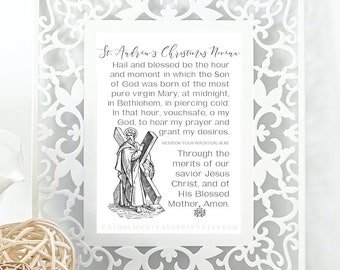 St. Andrew's Christmas Novena - Hail and Blessed be the hour and moment  - Catholic download/Printable