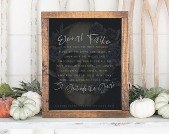 St. Gertrude Purgatory Prayer Printable - All Souls Day/Lent Print  - Catholic Wall Art, Digital Download, Skull Print/Memento Mori
