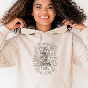 Our Lady of Mt. Carmel, ora pro nobis Catholic Hoodie - Unisex Hooded Sweatshirt - Catholic Men's and Women's Apparel