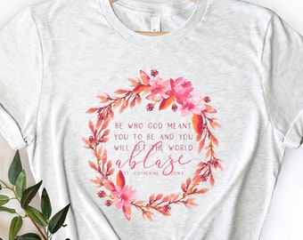 St. Catherine of Siena T Shirt - Set the world ablaze quote - Short Sleeve Tee - Catholic T shirts for girls and women
