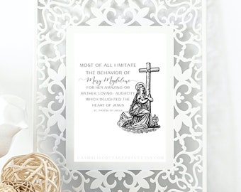 St Thérése of Lisieux Quote regarding St. Mary Magdalene - Catholic digital download