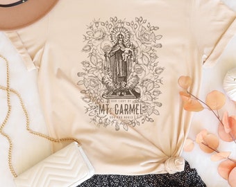 Our Lady of Mt. Carmel, ora pro nobis T Shirt - Unisex Short Sleeve Tee - Catholic Gift for Men and Women