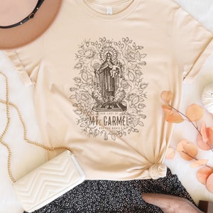 Our Lady of Mt. Carmel, ora pro nobis T Shirt - Unisex Short Sleeve Tee - Catholic Gift for Men and Women