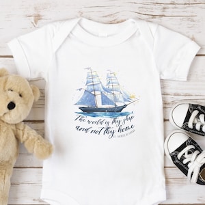 INFANT St. Therese of Lisieux Baby Bodysuit - "The world is thy ship and not thy home" - The Little Flower - Catholic Clothing for Babies
