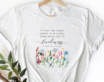 St. Therese of Lisieux "The Little Flower" Shirt - Evert tiny flower saint quote - Short Sleeve Tee - Catholic T shirts for girls and women