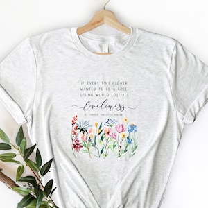 St. Therese of Lisieux "The Little Flower" Shirt - Evert tiny flower saint quote - Short Sleeve Tee - Catholic T shirts for girls and women