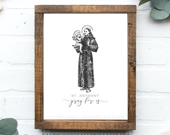 Catholic Saint Printable - St. Anthony, pray for us, digital download