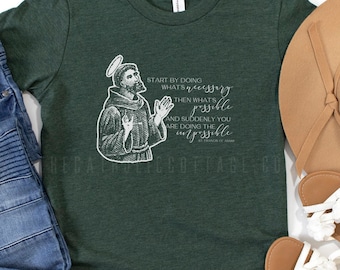 YOUTH St. Francis of Assisi Tee - Catholic Saint T Shirt - Clothing for Catholic Kids/Children