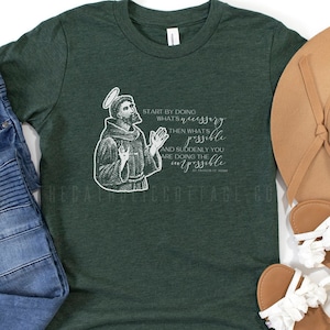 YOUTH St. Francis of Assisi Tee - Catholic Saint T Shirt - Clothing for Catholic Kids/Children