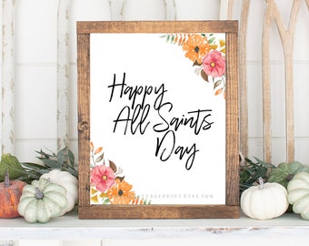 Happy All Saints Day printable - Catholic digital download