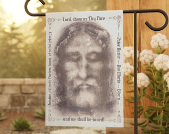Holy Face of Jesus Outdoor Garden & House Banner, Catholic Home Decor, Catholic Garden Flag, Sacred Heart