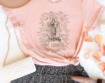 Our Lady of Mt. Carmel, ora pro nobis T Shirt - Unisex Short Sleeve Tee - Catholic Gift for Men and Women