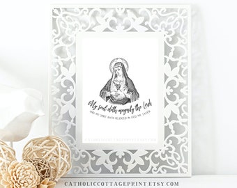 Immaculate Heart of Mary/Magnificat Printable - My soul doth magnify the Lord - Catholic digital download