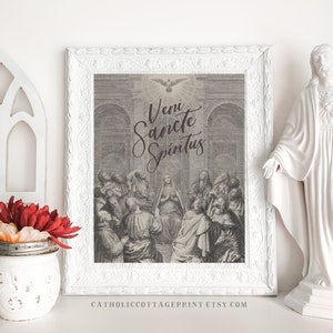 Pentecost Printable - "Veni Sancte Spíritus" - Come Holy Ghost in Latin, Catholic Digital Download