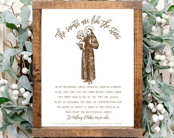 St. Anthony of Padua Printable - The Saints are like the stars - Vintage Catholic Print - Catholic digital download