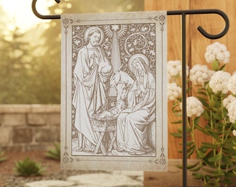 Christmas Nativity Garden Flag, Catholic/Christian Garden Flag, Outdoor Banner, Catholic Decor