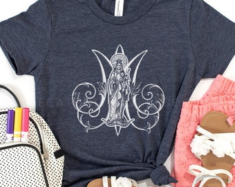 YOUTH Auspice Maria - Immaculate Conception Mary Tee - Catholic Saint T Shirt - Clothing for Catholic Kids