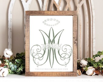Autumn/Fall Auspice Maria Printable in 3 Autumn Colors - Catholic/Christian Autumn Printable, All Saints Day Printable, Thanksgiving Decor