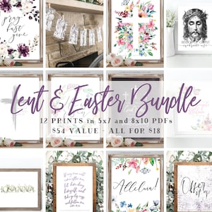 Lent and Easter Printable Bundle - Liturgical Living Decor - Digital Download, Catholic Printables