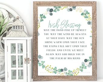 Irish Blessing Printable - May the road rise up to meet you - Digital Download