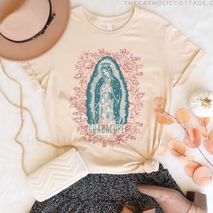 Our Lady of Guadalupe, ora pro nobis t shirt - Catholic Christmas Gifts for Women and Girls - Unisex Short Sleeve Tee