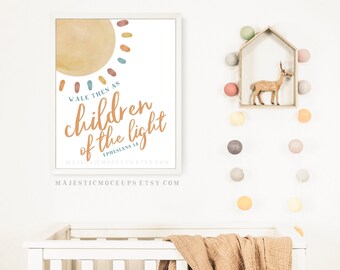 Bible Quote Printable - Ephesians 5:8 - Walk then as children of the light - Douay Rheims Version, Sun Digital Download