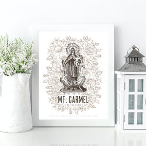 Our Lady of Mt. Carmel, ora pro nobis - Mary Printable - Catholic digital download
