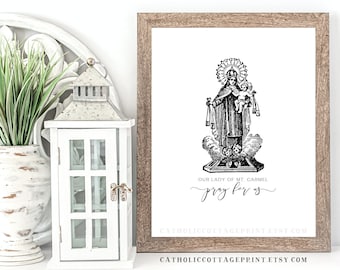 Our Lady of Mt Carmel, pray for us - Catholic Digital Download/Printable of Mary and Infant Jesus