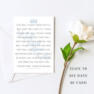 Cadeau SPONSOR de confirmation - Citation de Sainte Mère Teresa - "Vous leur apprendrez à voler..." - Saint catholique imprimable