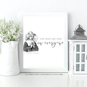St. Catherine Laboure Quote - One must see God in everyone - Catholic digital download