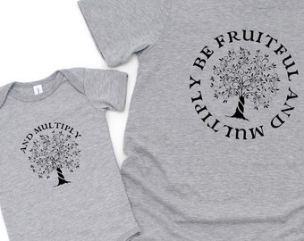 Be Fruitful and Multiply Lemon Tree T Shirt - Bible Verse Tee from Genesis - Catholic Christmas Gift for Men - Unisex Short Sleeve Tee