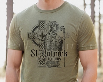 St. Patrick, ora pro nobis (Latin for "pray for us") - Unisex Short Sleeve Tee - Catholic Lent T shirts - St. Patrick's Day Apparel