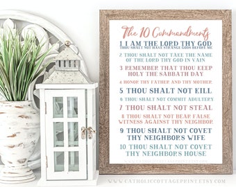 10 Commandments Printable - Catholic Homeschool or Teacher - Digital Download