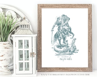 St. George, ora pro nobis - Catholic Saint Printable, Digital Download