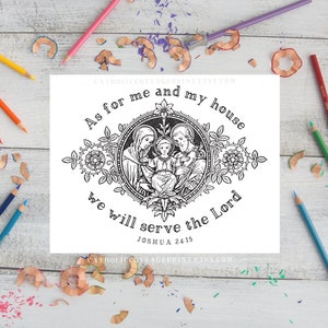 Vintage Holy Family Coloring Page - Catholic Digital Download