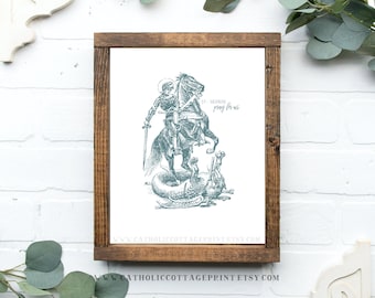 St. George, pray for us - Catholic Saint Printable, Digital Download
