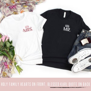 Catholic Marriage/Wedding T Shirt - Catholic Gifts for Women - Catholic Bride - Bridal Shower Gift - Mrs. Unisex Short Sleeve Tee