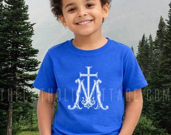 YOUTH Marian Tee, Catholic boy t shirt, Catholic teen, Catholic Kid Apparel, Catholic Children, Immaculate Conception