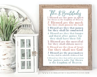 The 8 Beatitudes told by Jesus Christ - Catholic Homeschool/Teacher Digital Download