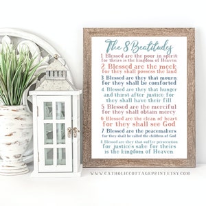 The 8 Beatitudes told by Jesus Christ - Catholic Homeschool/Teacher Digital Download