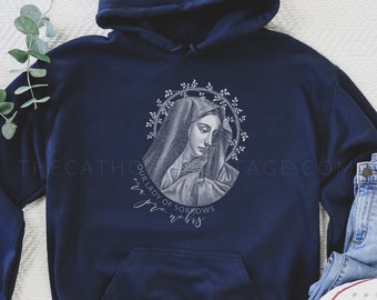 Our Lady of Sorrows Hoodie - "ora pro nobis" pray for us -  Latin Hooded Sweatshirt - Catholic Men & Women Hoodie