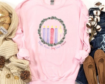 Advent Candles with Wreath Sweatshirt - Unisex Heavy Blend Sweatshirt - Catholic Advent/Christmas Sweatshirt