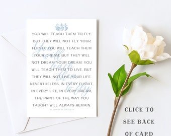 Confirmation TEACHER gift - St. Mother Teresa Quote - "You will teach them to fly..." - Catholic saint printable/card