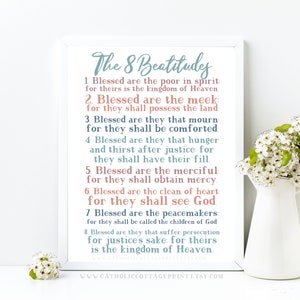 The 8 Beatitudes told by Jesus Christ - Catholic Homeschool/Teacher Digital Download
