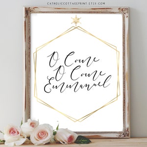 Kerstkaart afdrukbare bundel - O Come O Come Emmanuel, Joy to the world, Gloria in excelsis Deo, Oh heilige nacht, Advent Wall Decor/Gift