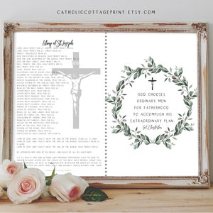 Catholic/Christian Fatherhood Print - G.K. Chesterton, Litany of St. Joseph, Father&#39;s Day Card, Prayer Card, Dad Gift