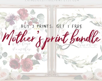 Mother's Printable Bundle-BUY 3 GET 1 FREE-Catholic Quotes from St. Therese of Lisieux, St. Teresa of Avila, and St. Teresa of Calcutta
